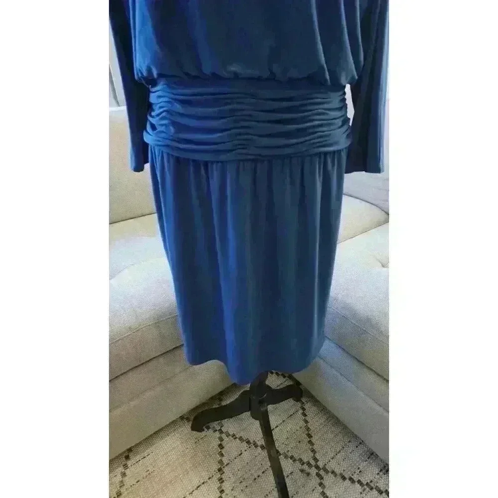 Evan-Picone Women's Long-Sleeve Blue Dress, Size 14 - Picture 5 of 14